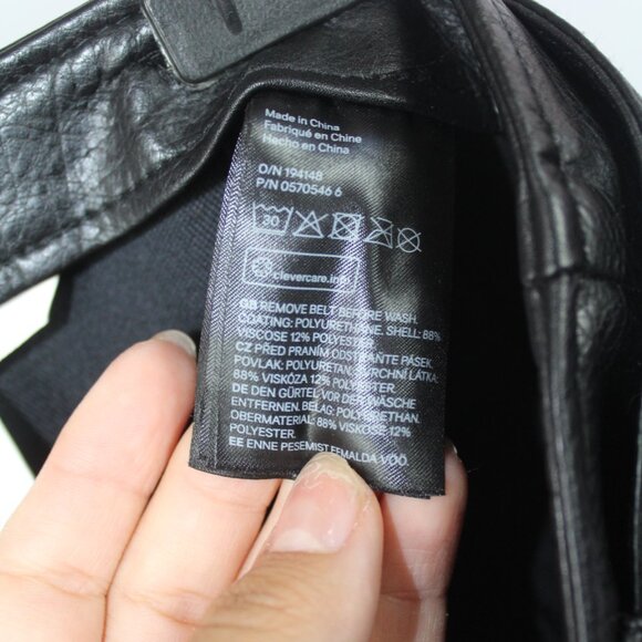 Women's HM Black Pencil Pleather Skirt Size 4 - Picture 13 of 14